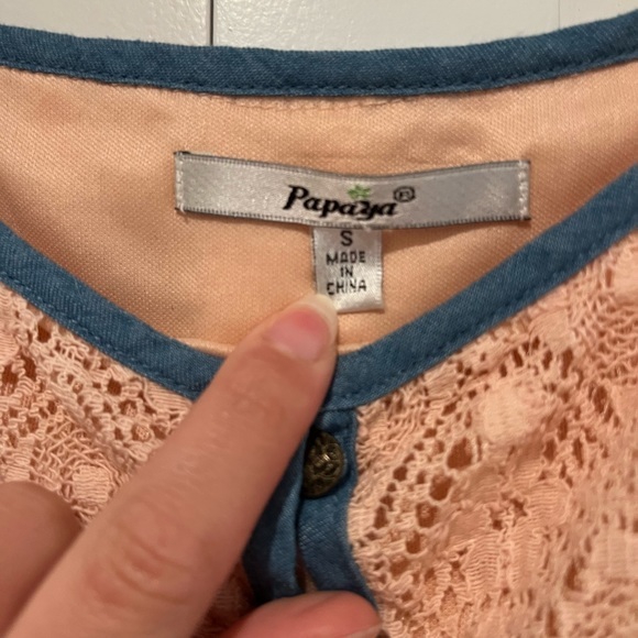 Papaya Spaghetti Strap‎ Crop Top - Picture 2 of 3